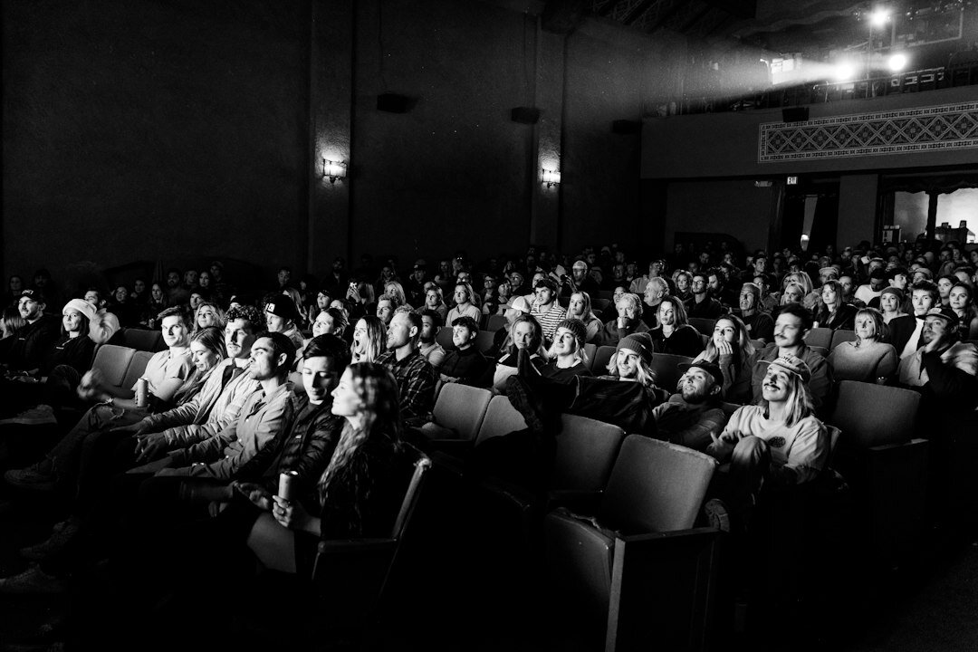 diverse audience watching movie