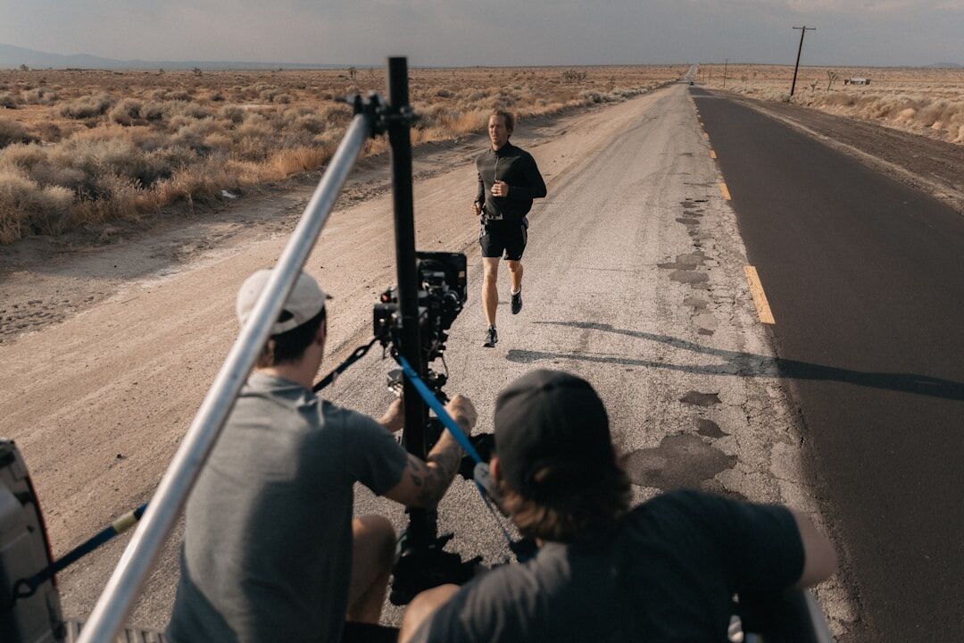 actors on film set